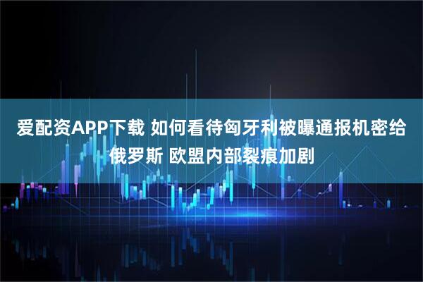 爱配资APP下载 如何看待匈牙利被曝通报机密给俄罗斯 欧盟内部裂痕加剧